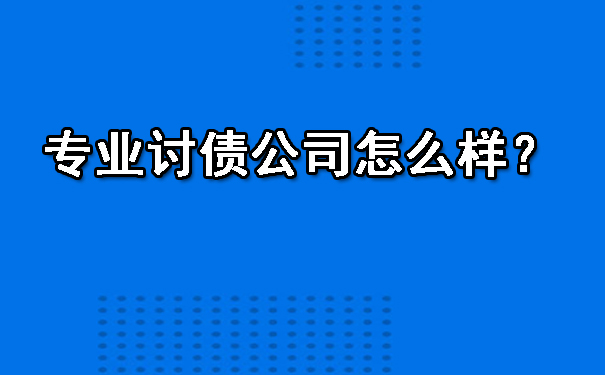 专业讨债公司怎么样？