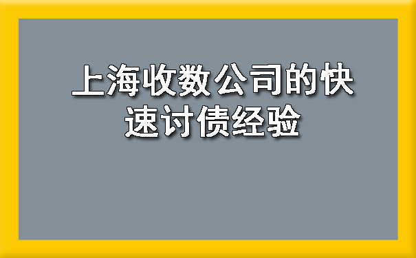 上海收数公司的快速讨债经验