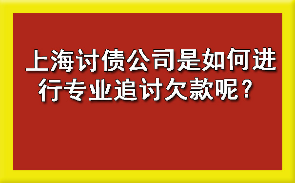 上海讨债公司是如何进行专业追讨欠款呢？