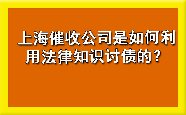 上海催收公司是如何利用法律知识讨债的？