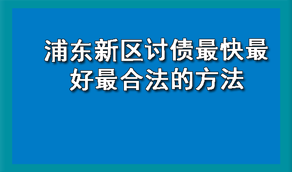 浦东新区讨债最快更好最合法的方法