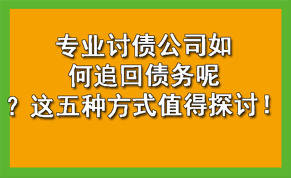 北京专业讨债公司如何追回债务呢？这五种方式值得探讨！